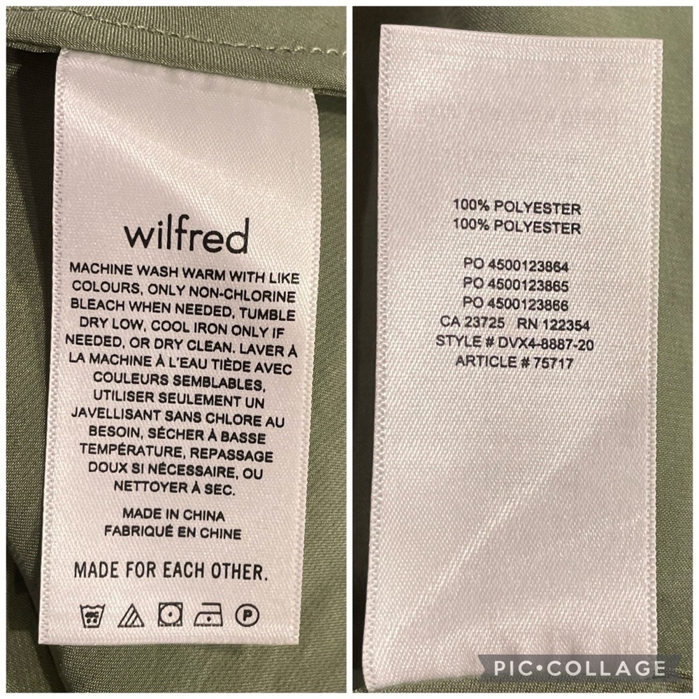 Wilfred Free Only Slip Satin Dress, Bitter Sage #75717 Size XS - Picture 8 of 11
